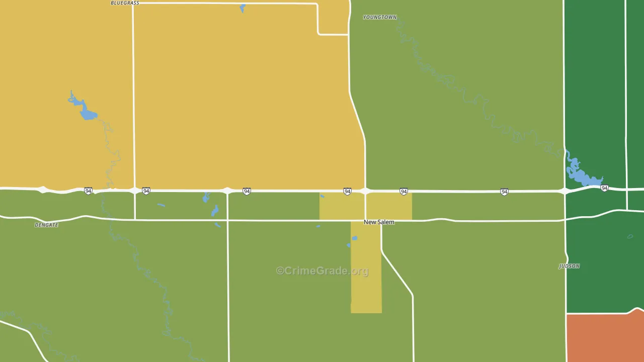 New Salem, ND Map of Vandalism Rates