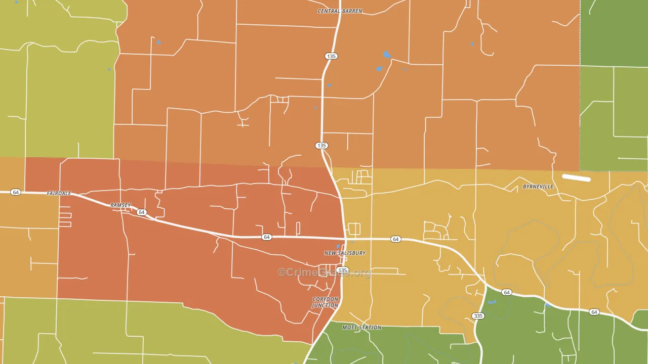 New Salisbury, IN Map of Vandalism Rates