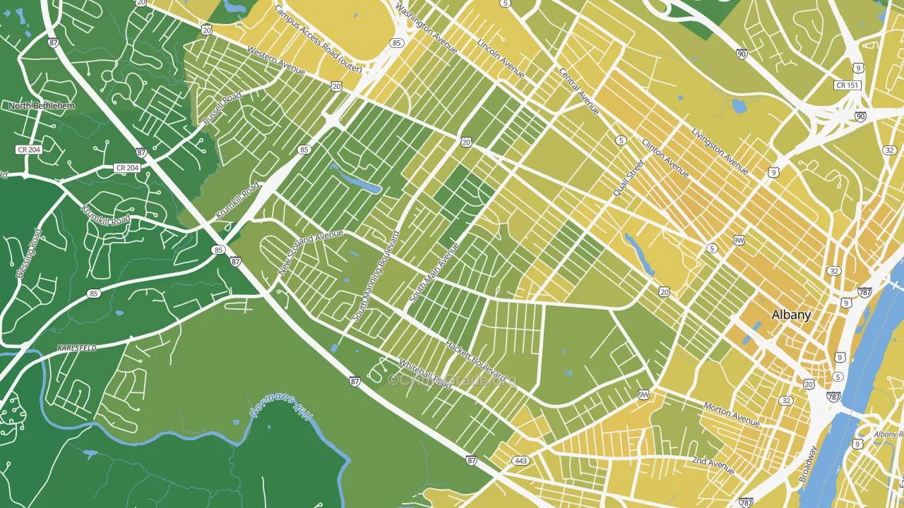 New Scotland-Woodlawn, Albany, NY Map of Vandalism Rates