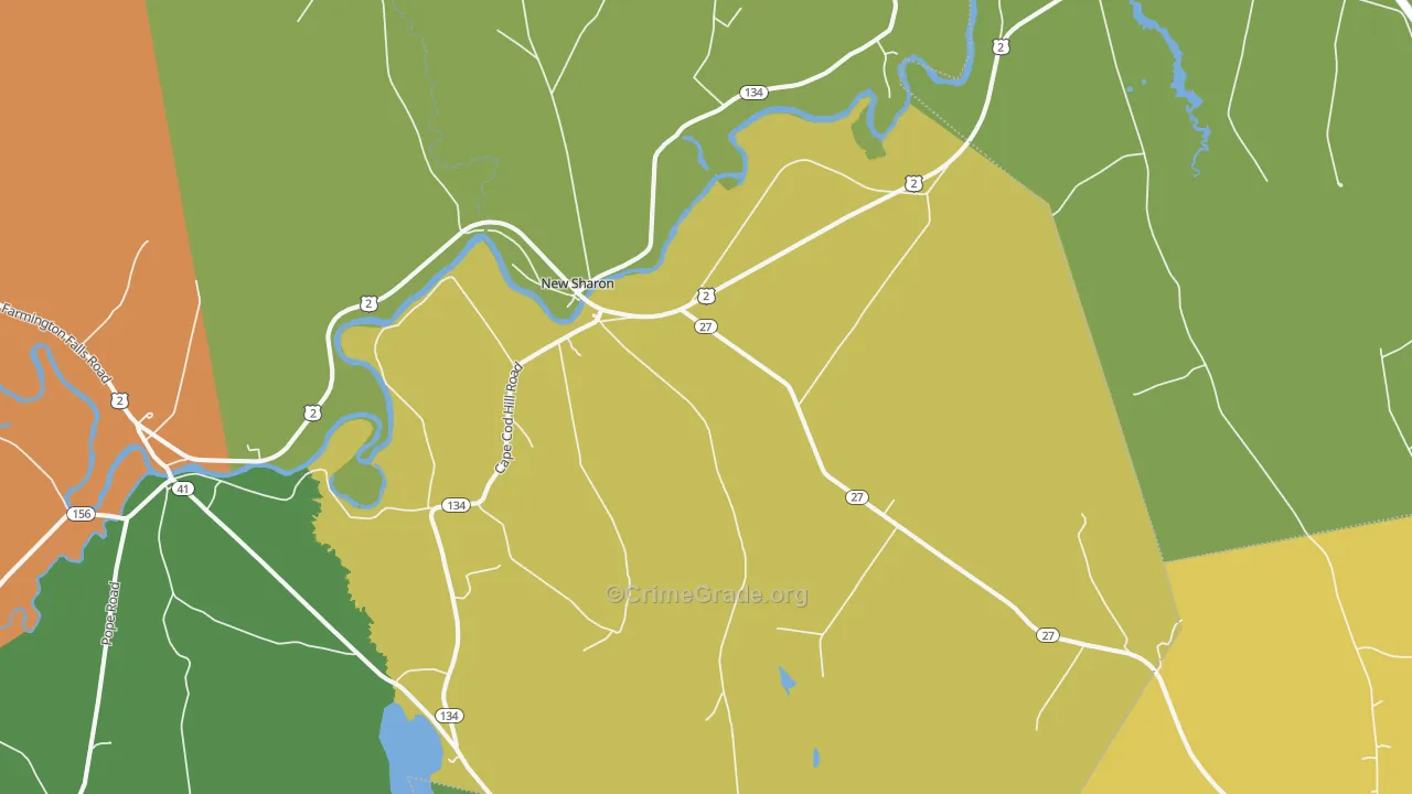 New Sharon, ME Map of Vandalism Rates