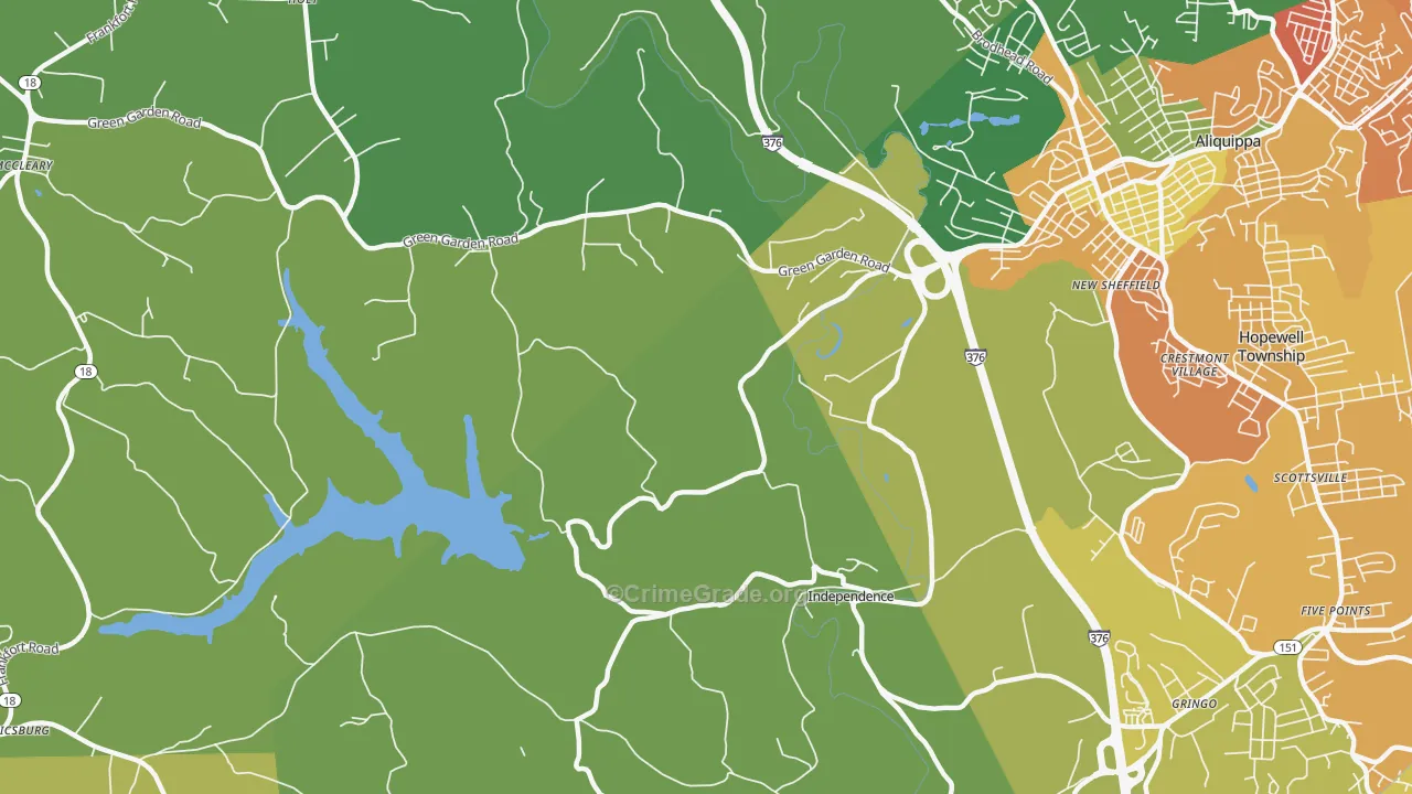 New Sheffield, PA Map of Vandalism Rates