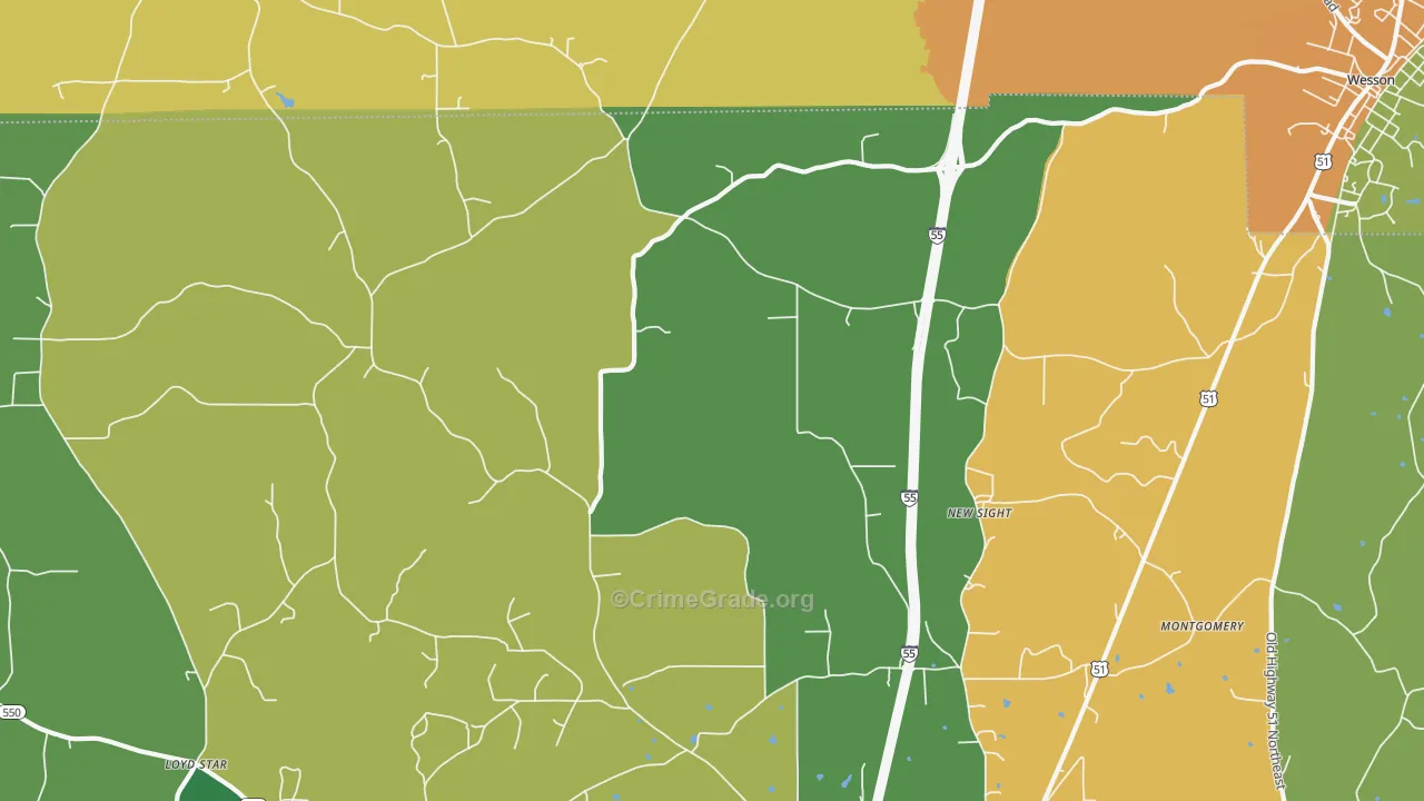 New Sight, MS Map of Vandalism Rates