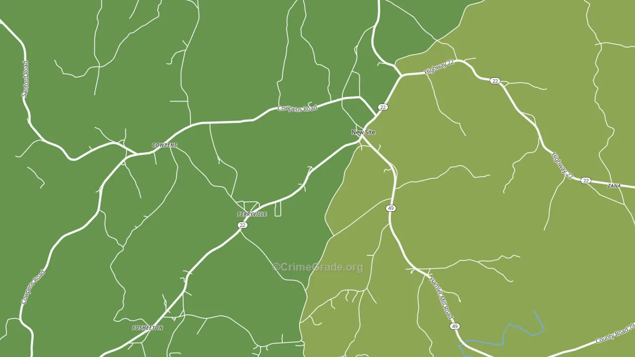 New Site, AL Map of Vandalism Rates