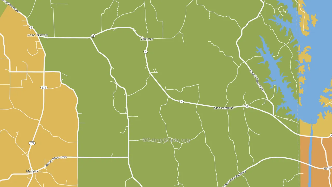 New Site, MS Map of Vandalism Rates