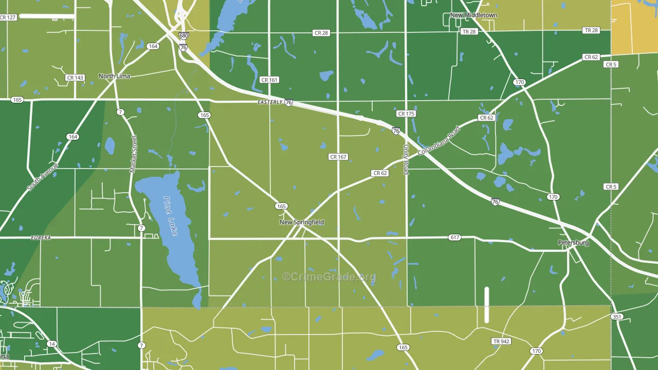 New Springfield, OH Map of Vandalism Rates