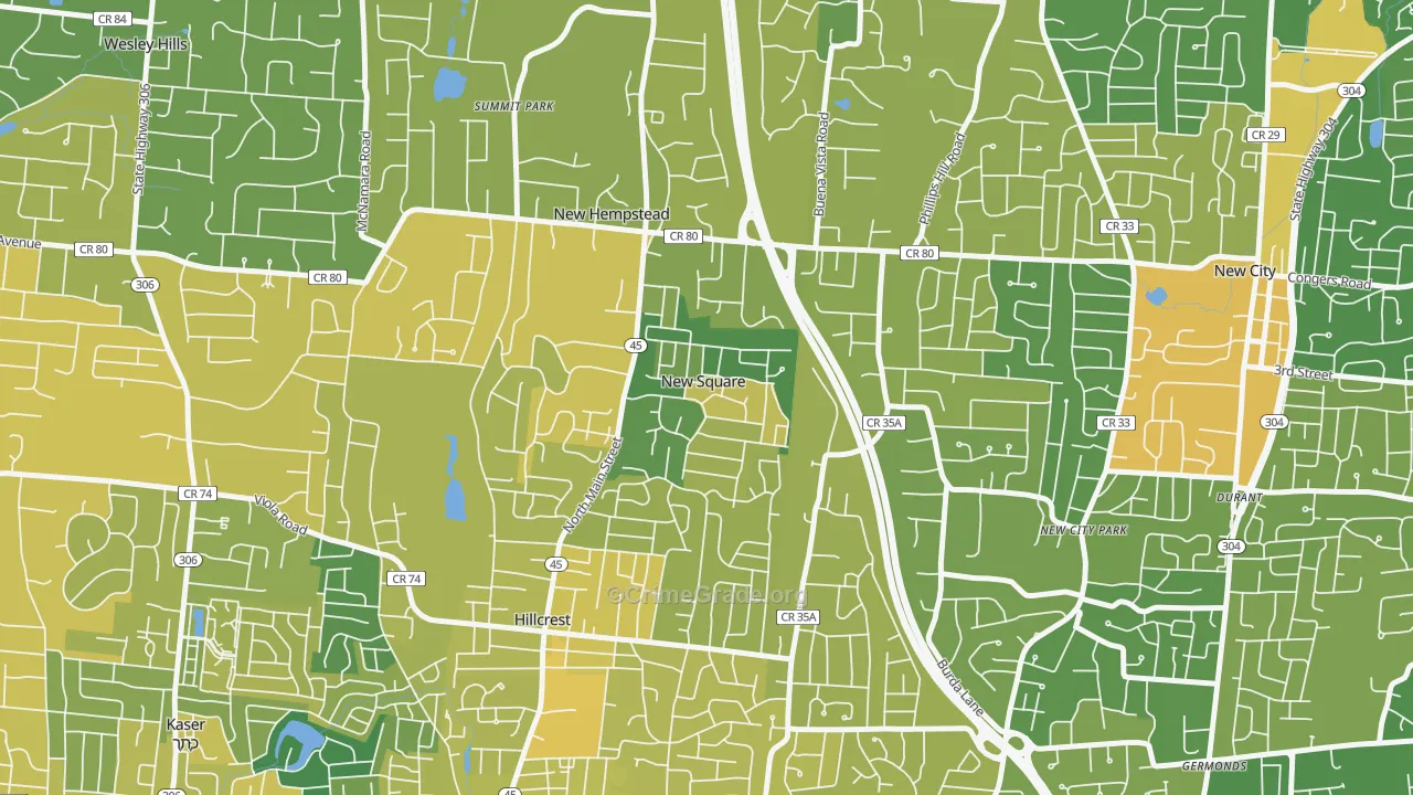 New Square, NY Map of Vandalism Rates