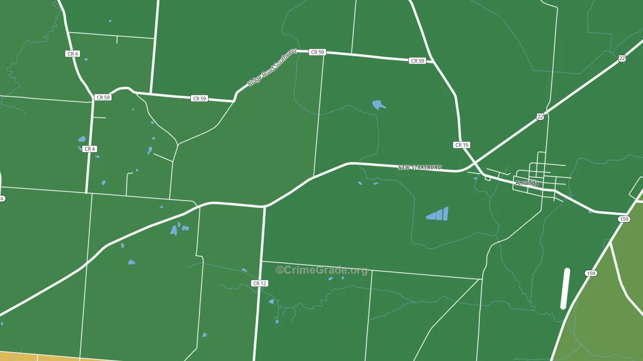 New Strasburg, OH Map of Vandalism Rates