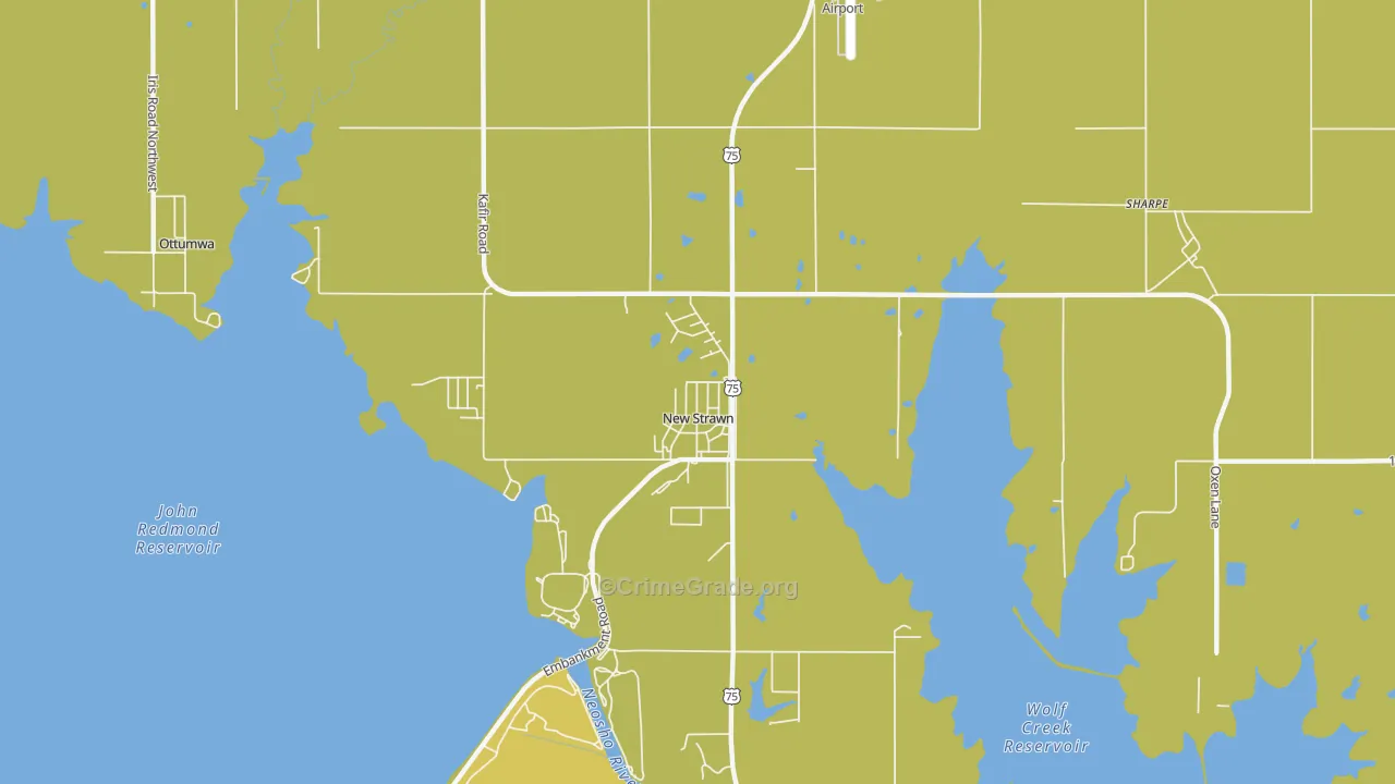 New Strawn, KS Map of Vandalism Rates