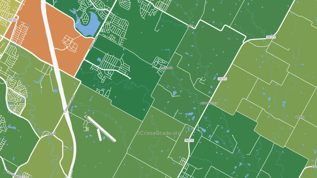 New Sweden, TX Map of Vandalism Rates