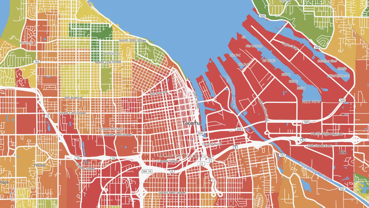 New Tacoma, Tacoma, WA Map of Vandalism Rates