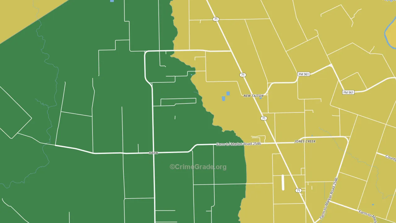 New Taiton, TX Map of Vandalism Rates