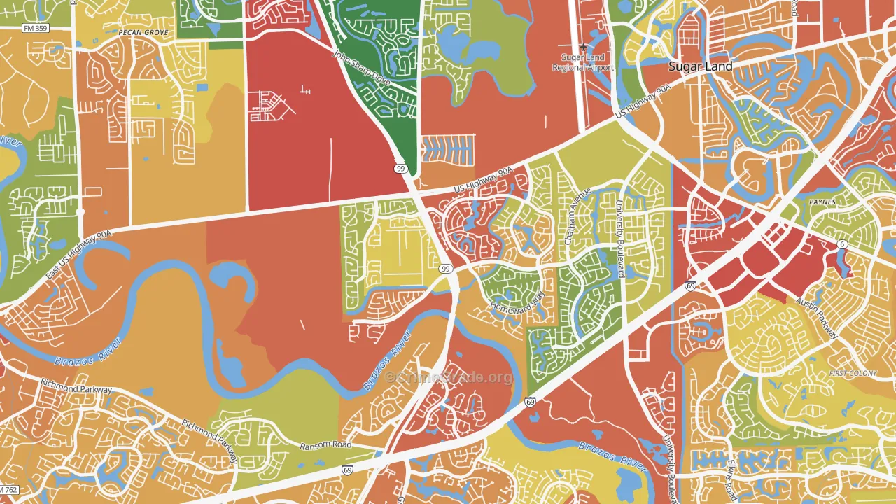 New Territory, TX Map of Vandalism Rates