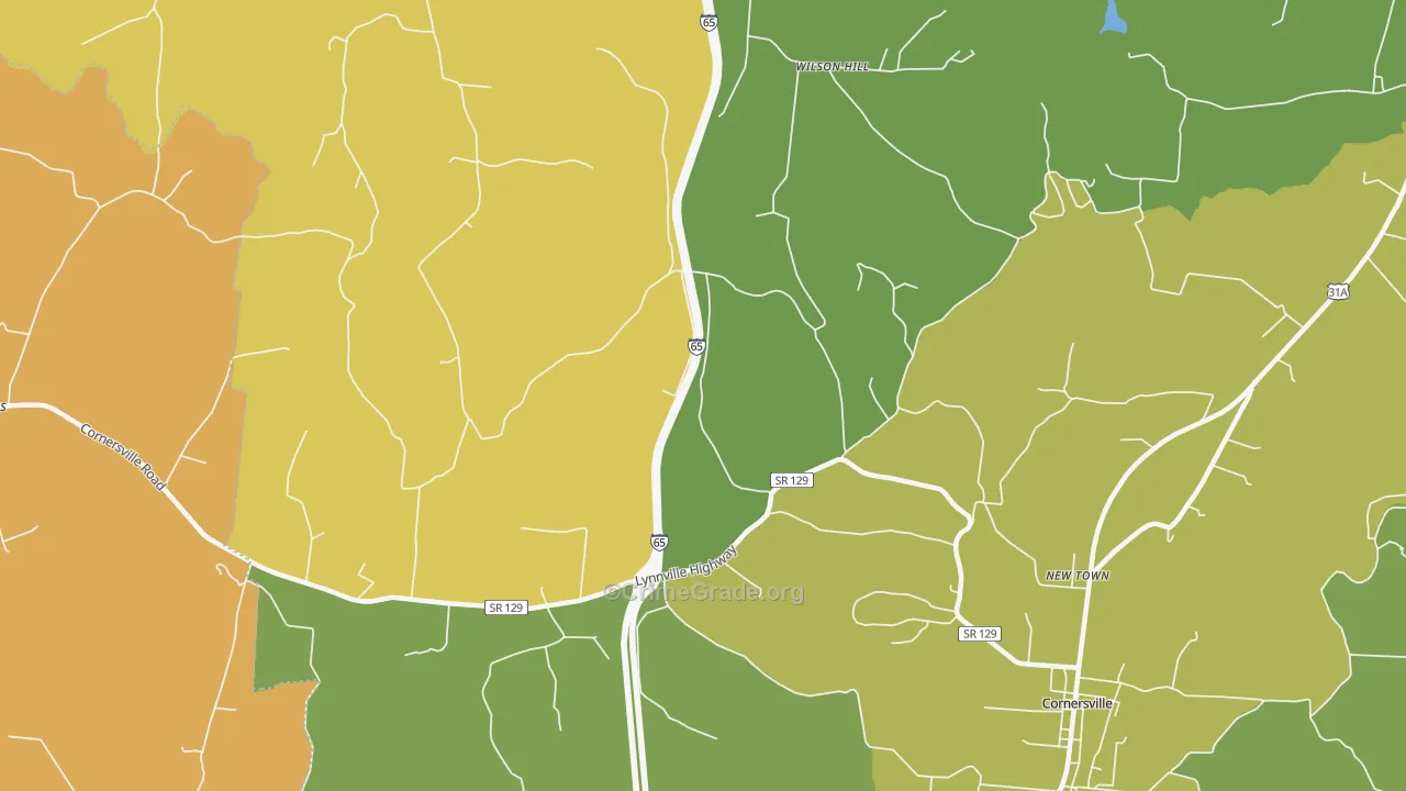 New Town, TN Map of Vandalism Rates