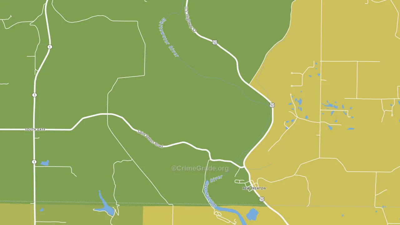New Trenton, IN Map of Vandalism Rates
