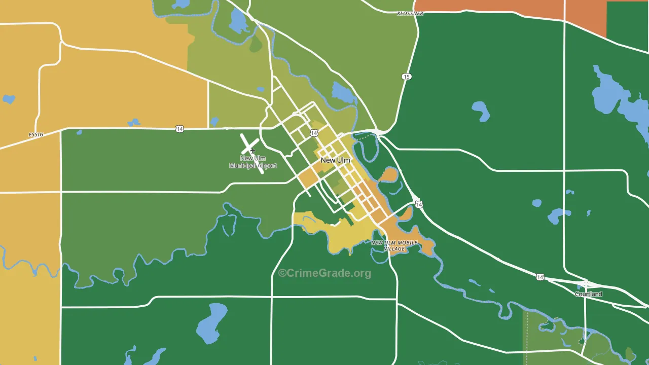 New Ulm, MN Map of Vandalism Rates