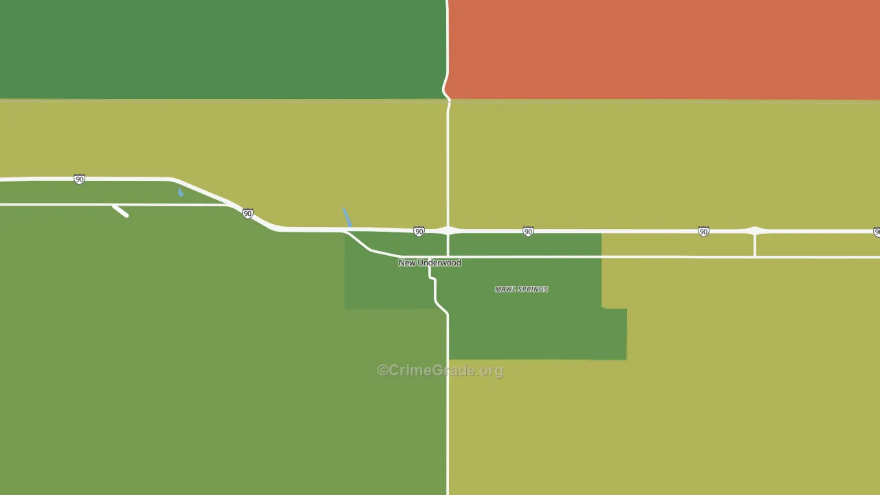 New Underwood, SD Map of Vandalism Rates