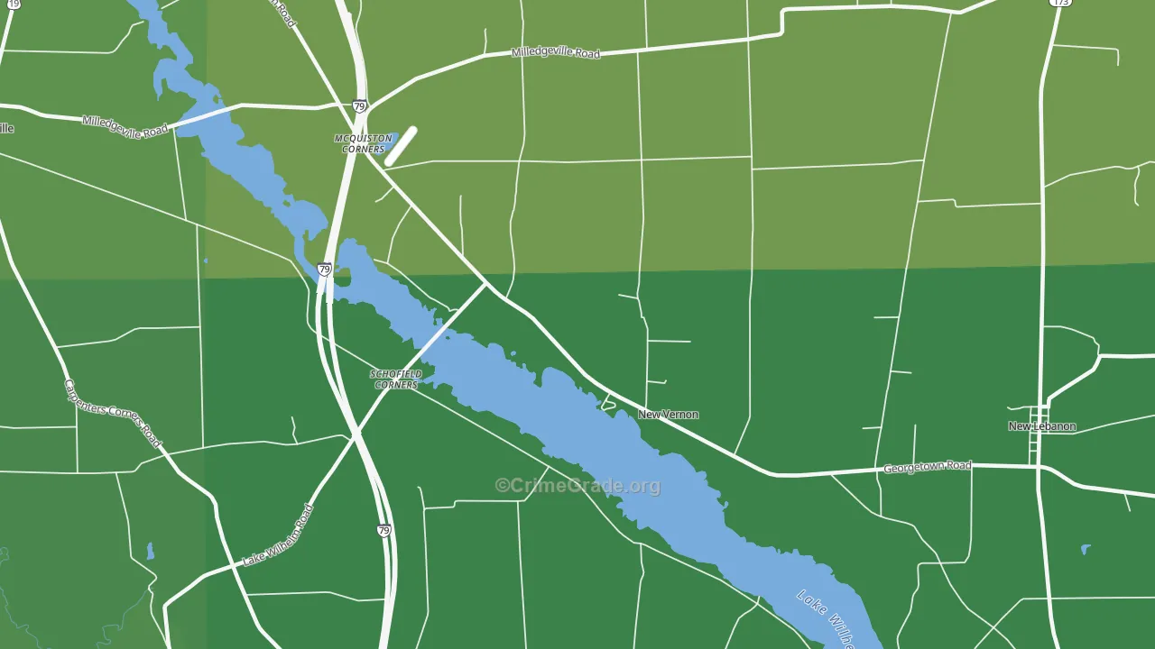 New Vernon, PA Map of Vandalism Rates