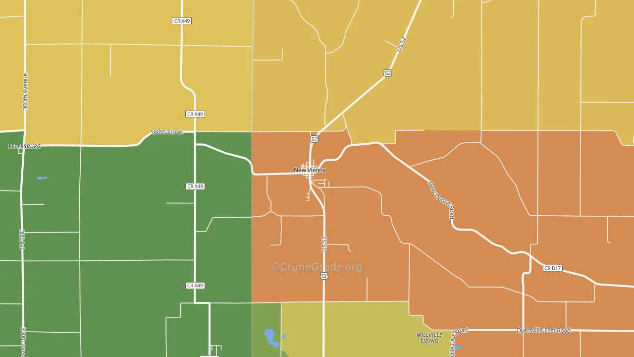 New Vienna, IA Map of Vandalism Rates
