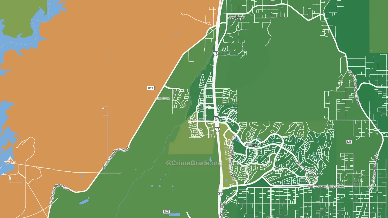 New Village, New River, AZ Map of Vandalism Rates