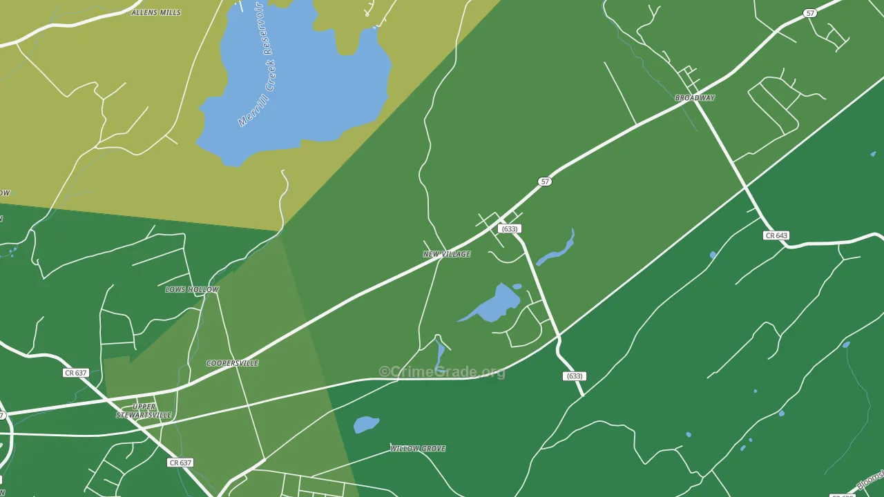 New Village, NJ Map of Vandalism Rates