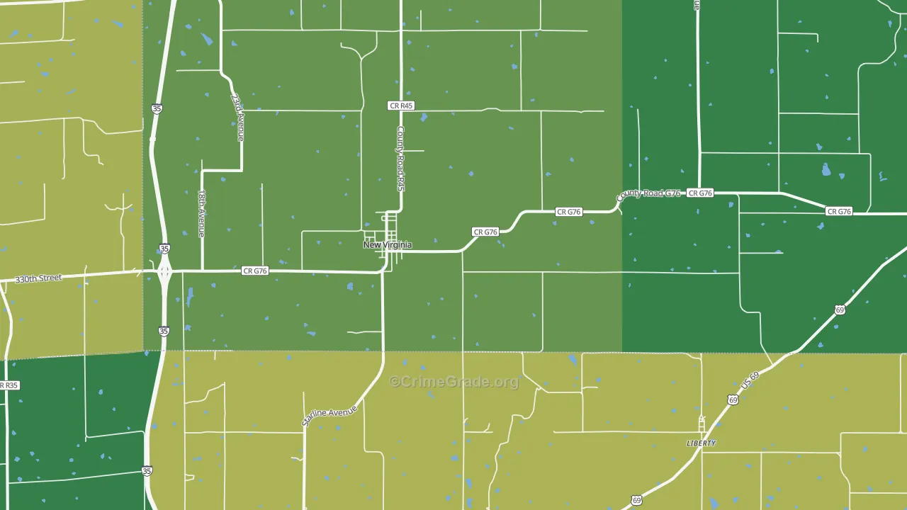 New Virginia, IA Map of Vandalism Rates