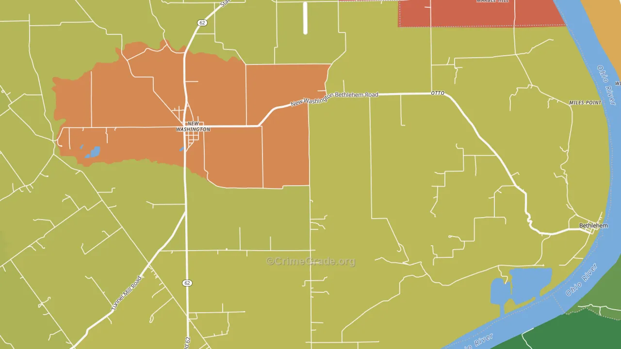 New Washington, IN Map of Vandalism Rates