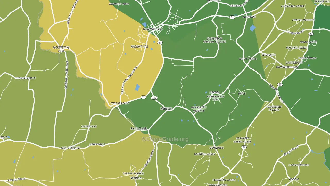 New Windsor, MD Map of Vandalism Rates