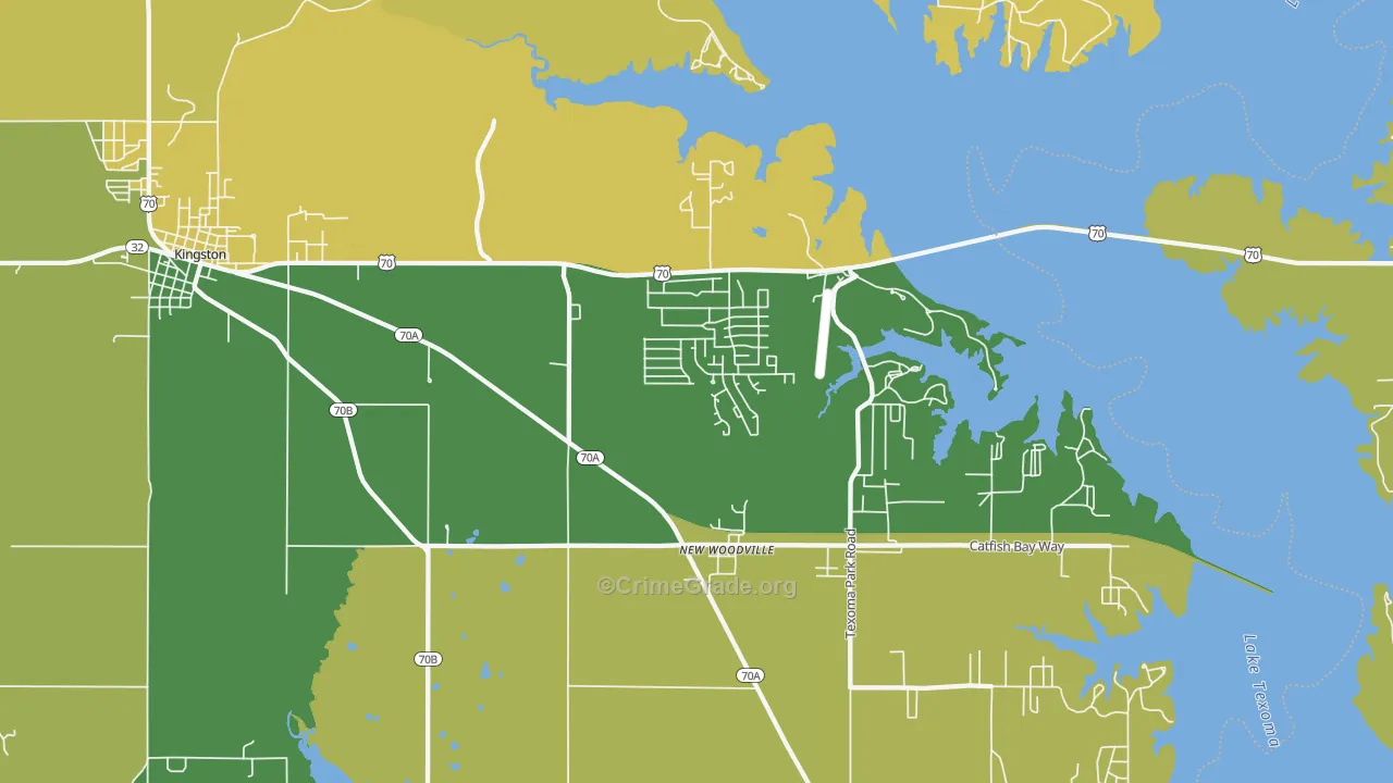 New Woodville, OK Map of Vandalism Rates