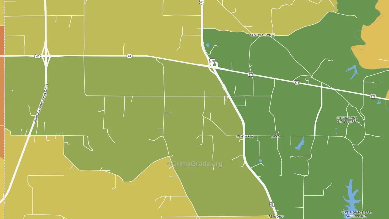 New Wren, MS Map of Vandalism Rates