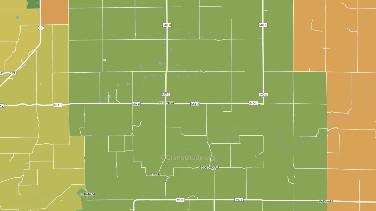New York, MO Map of Vandalism Rates