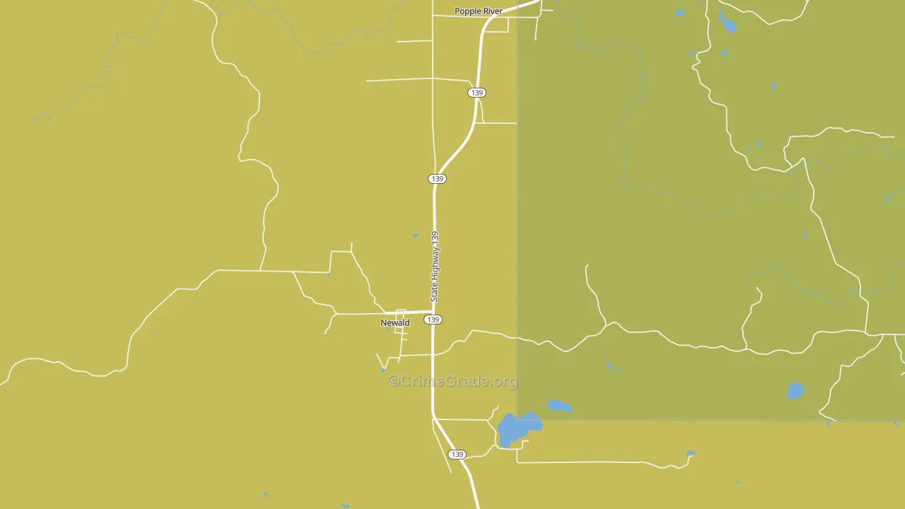 Newald, WI Map of Vandalism Rates