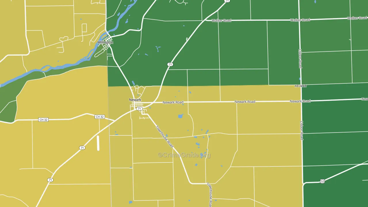 Newark, IL Map of Vandalism Rates