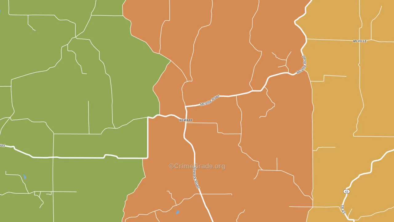 Newark, IN Map of Vandalism Rates