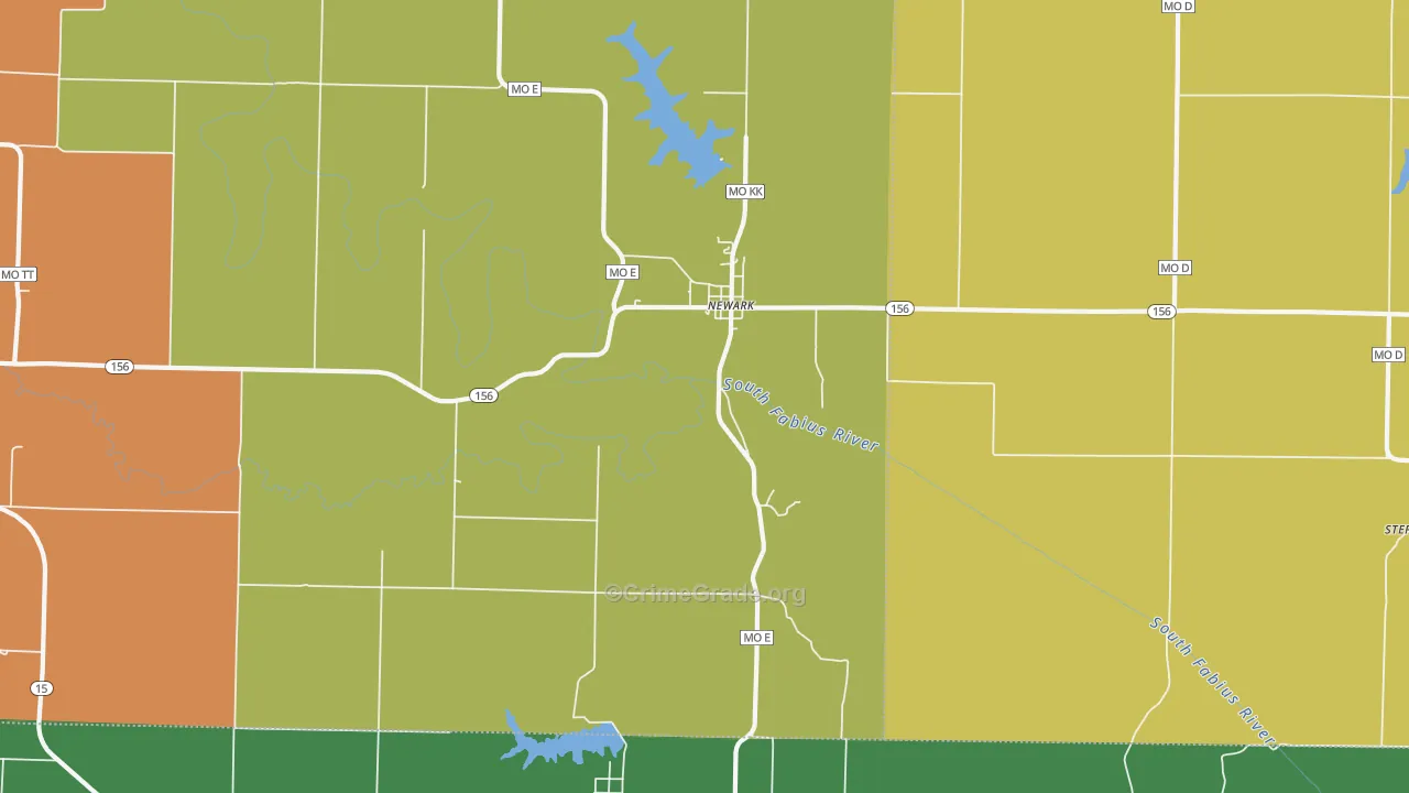 Newark, MO Map of Vandalism Rates