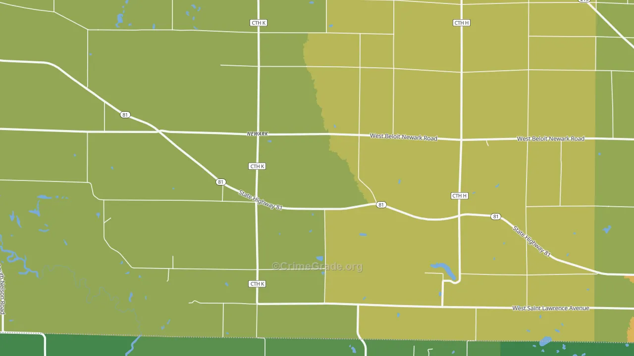 Newark, WI Map of Vandalism Rates
