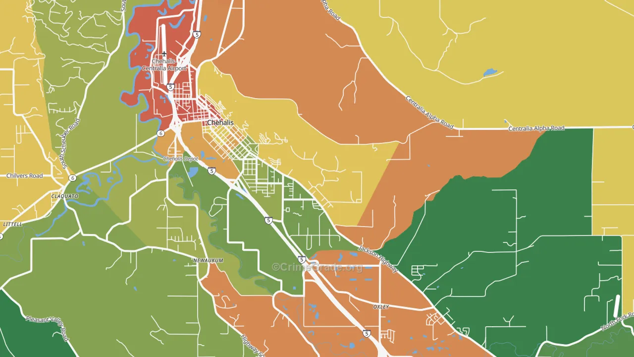 Newaukum, WA Map of Vandalism Rates