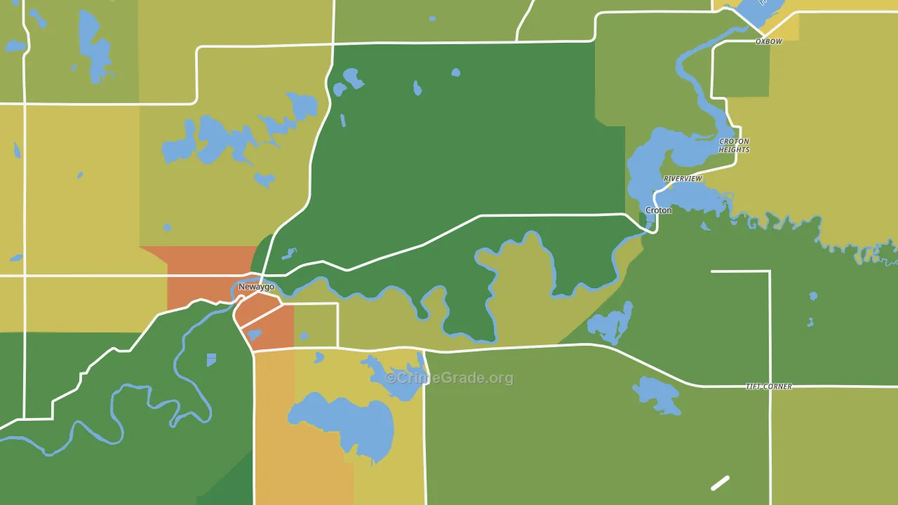Newaygo, MI Map of Vandalism Rates
