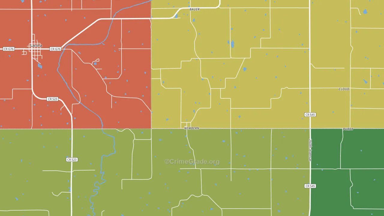 Newbern, IA Map of Vandalism Rates