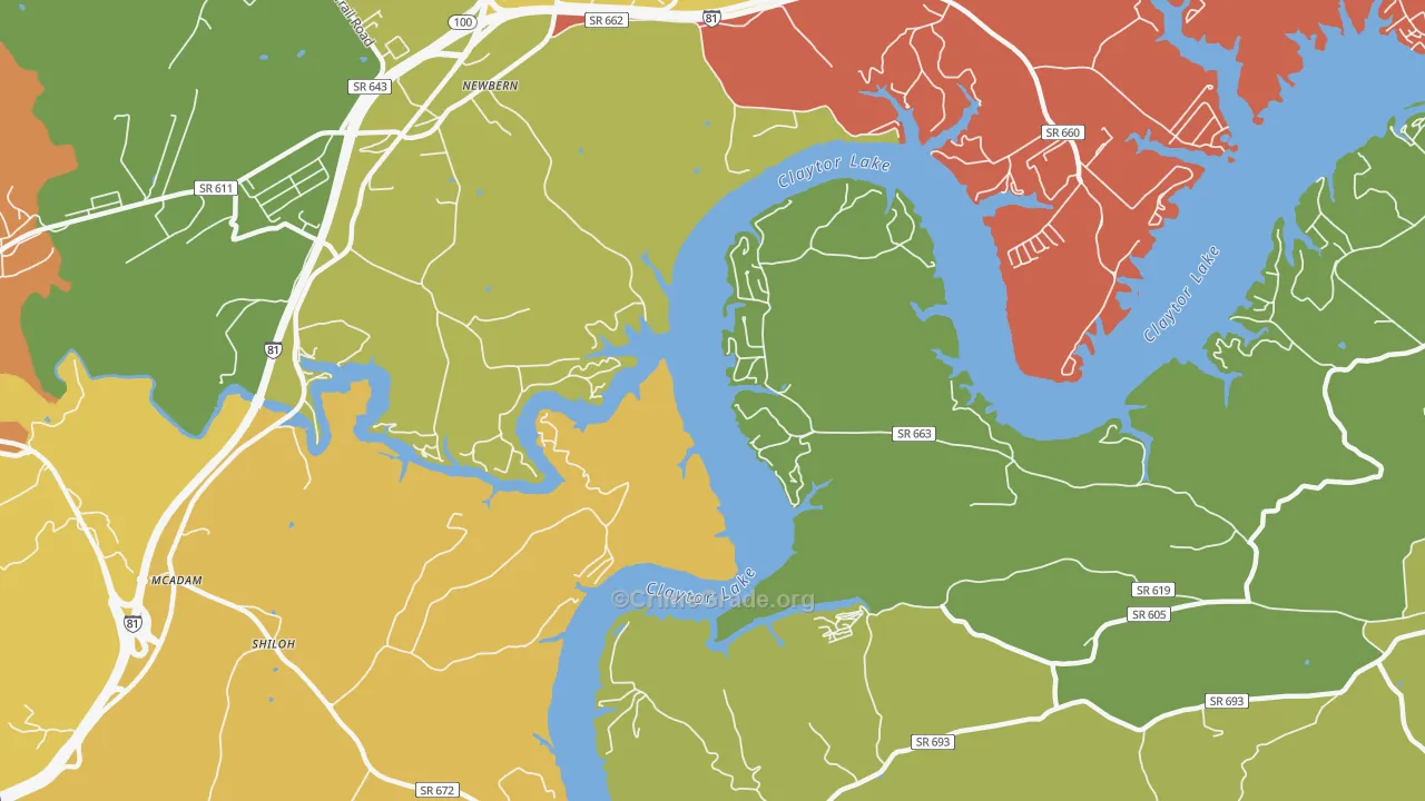 Newbern, VA Map of Vandalism Rates