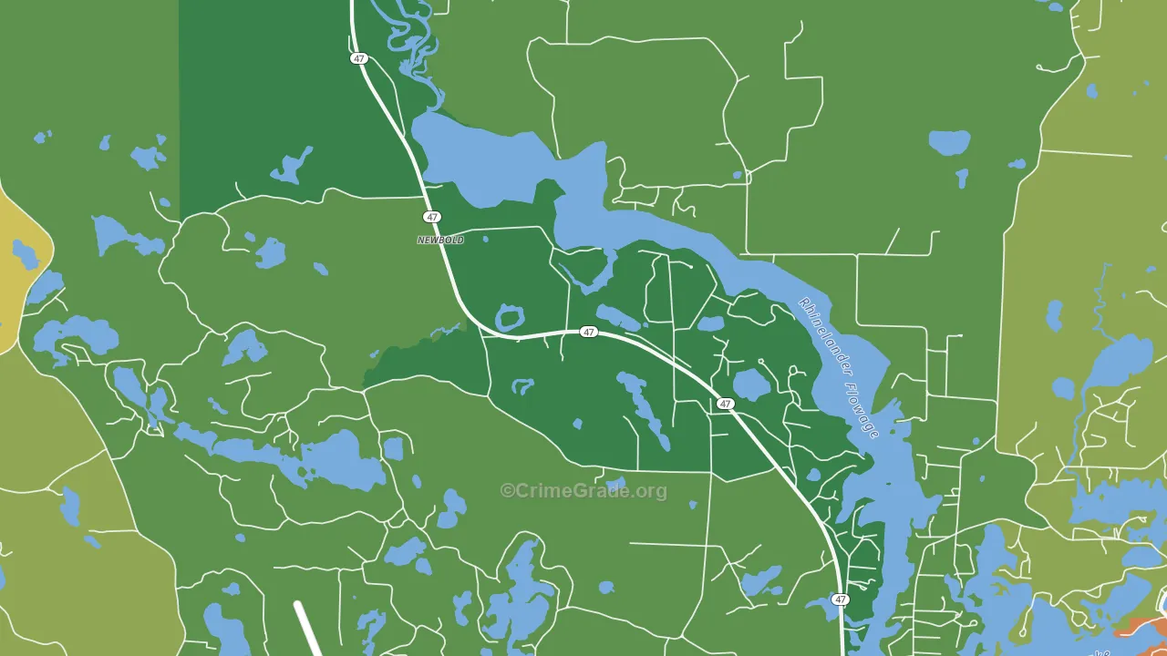 Newbold, WI Map of Vandalism Rates