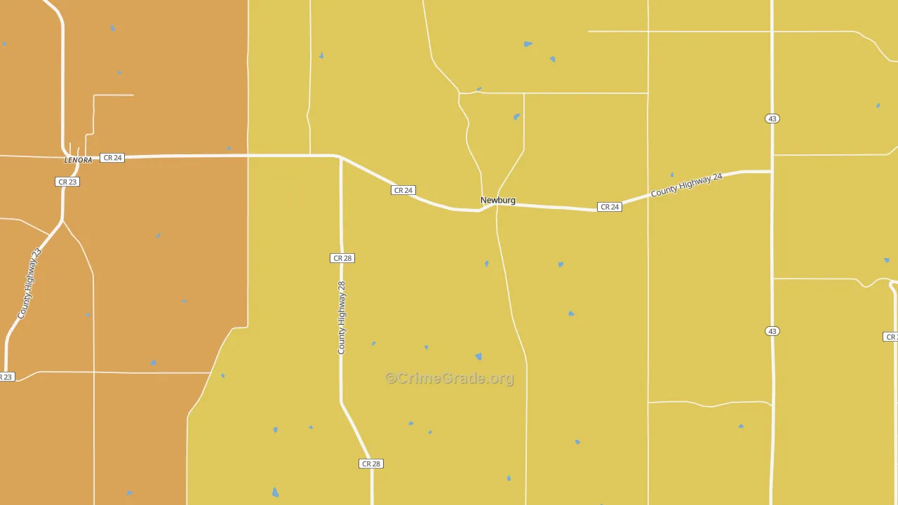 Newburg, MN Map of Vandalism Rates