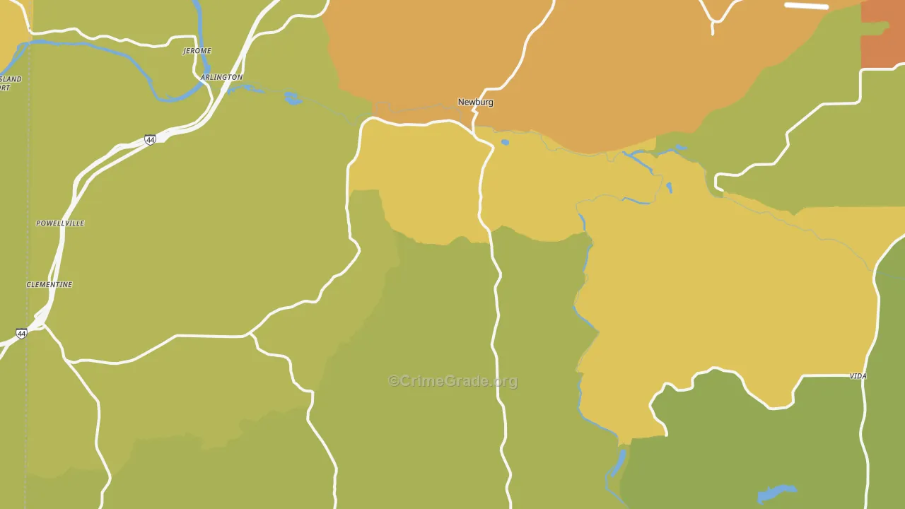 Newburg, MO Map of Vandalism Rates