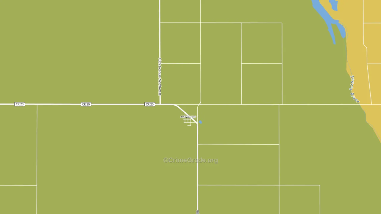Newburg, ND Map of Vandalism Rates