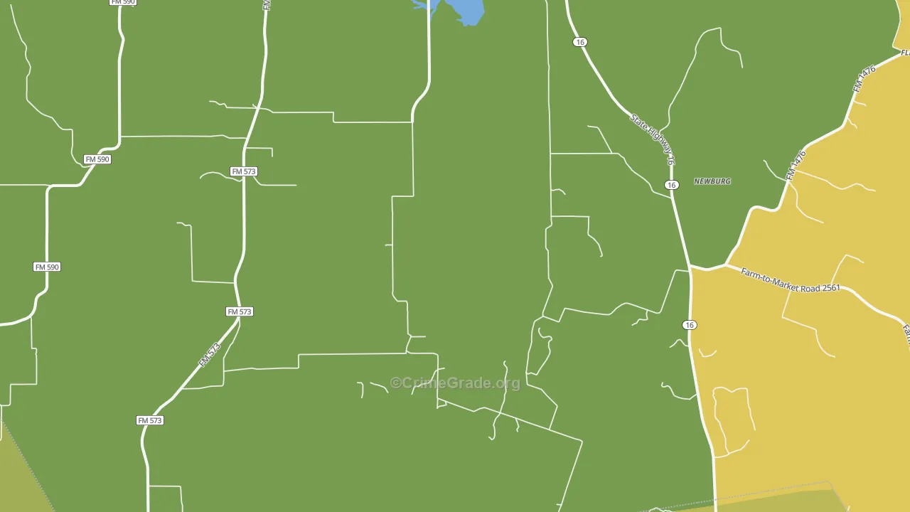 Newburg, TX Map of Vandalism Rates