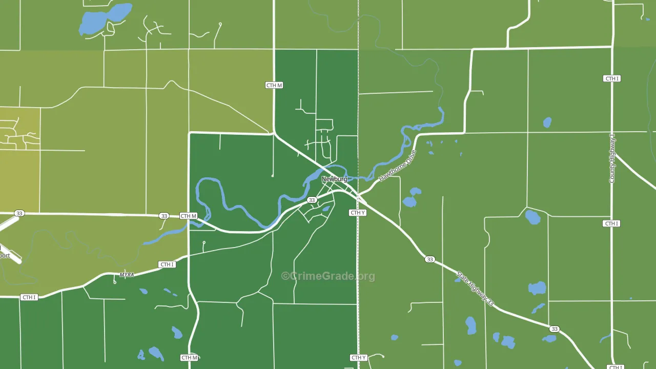 Newburg, WI Map of Vandalism Rates