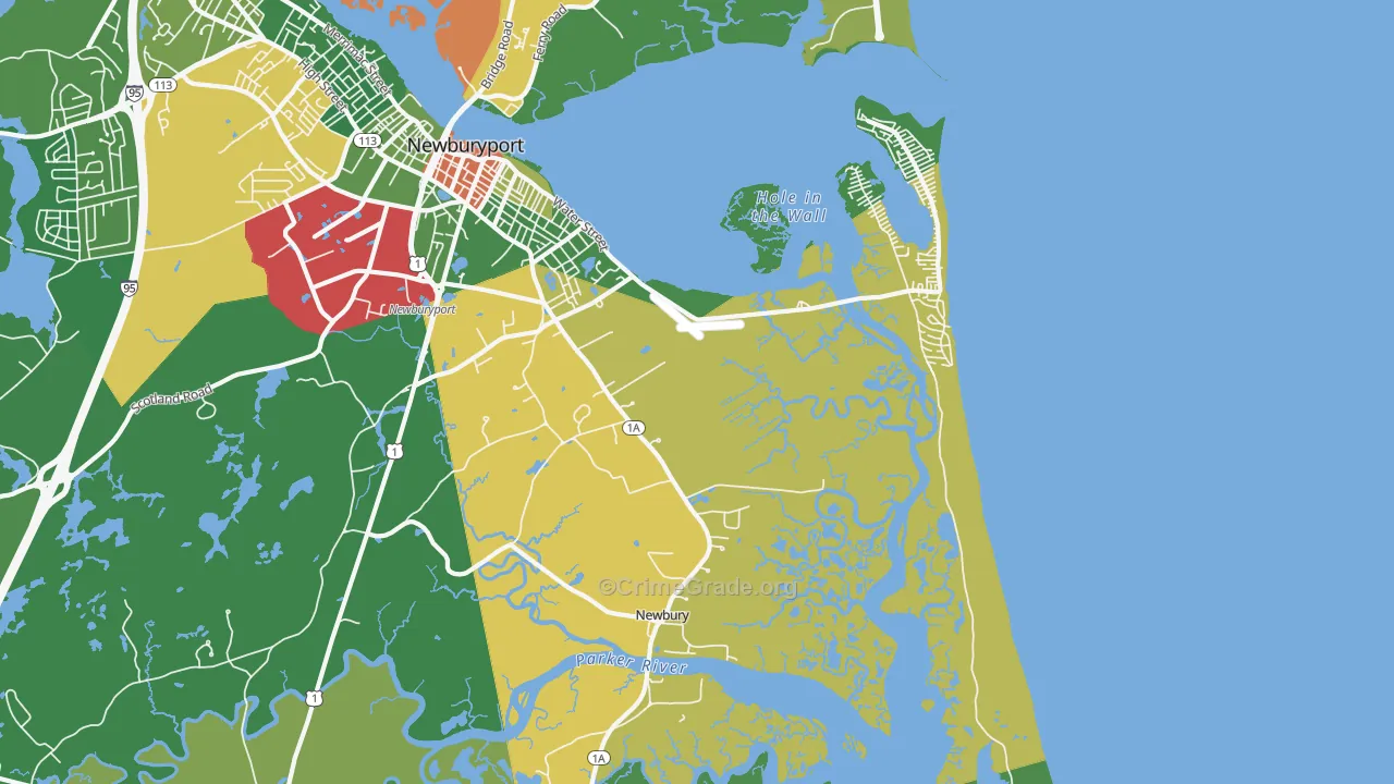 Newbury, MA Map of Vandalism Rates