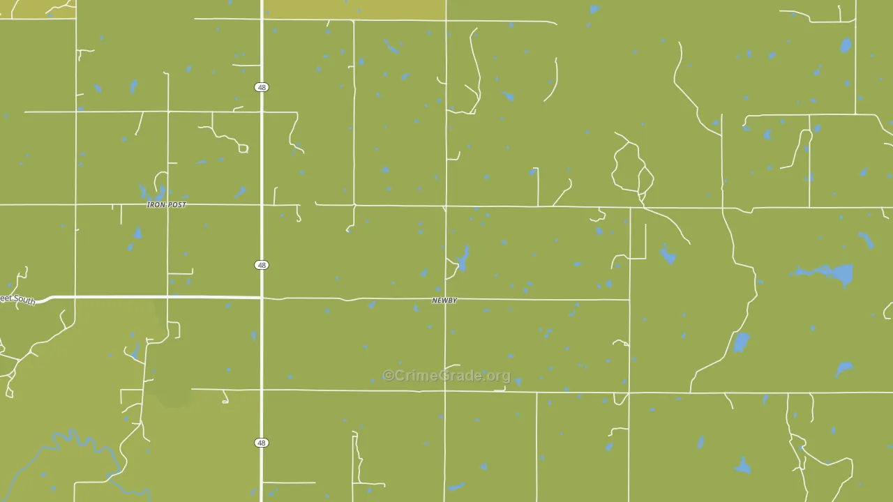 Newby, OK Map of Vandalism Rates