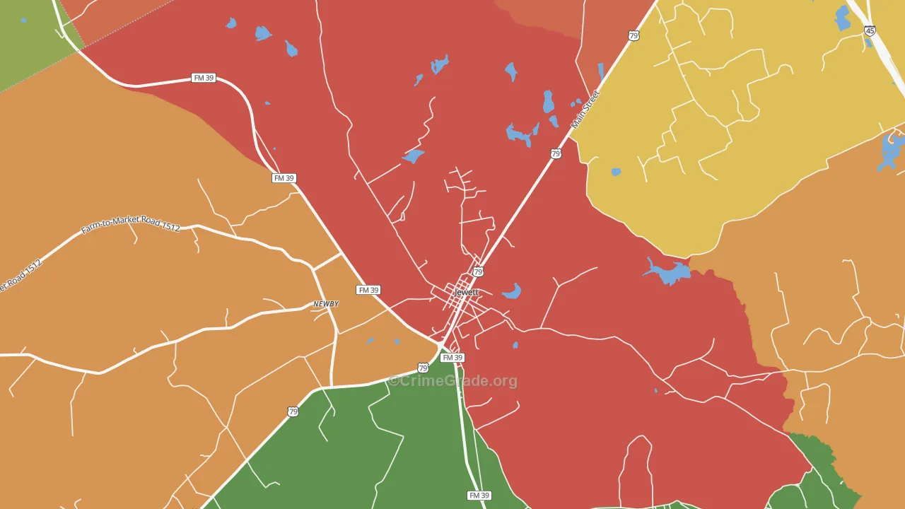 Newby, TX Map of Vandalism Rates