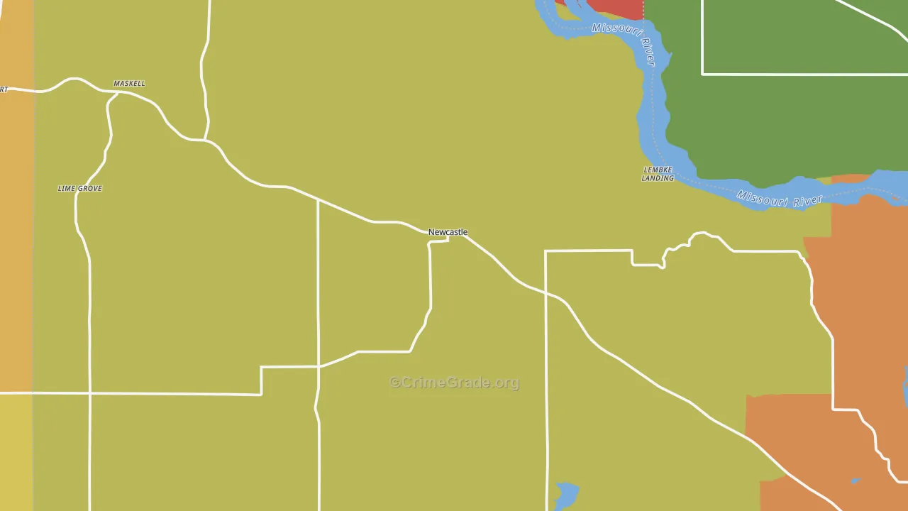 Newcastle, NE Map of Vandalism Rates
