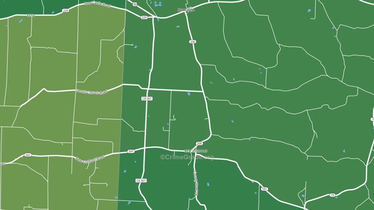 Newcastle, OH Map of Vandalism Rates